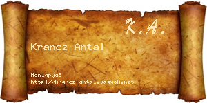 Krancz Antal névjegykártya